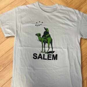 White - Salem Camel Graphic T-Shirt Desert Adventure Illustration Tee